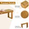 Costway 1/2 PCS 52" Outdoor Acacia Wood Dining Bench Chair Seat Slat with Bar